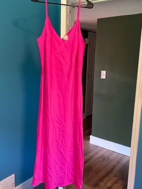a new day Hot Pink Spaghetti Strap Midi Slip Dress